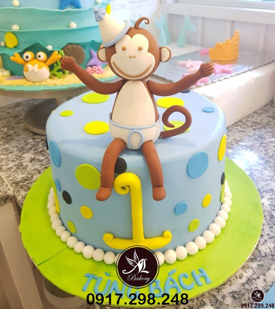 Bánh sinh nhật hình khỉ con đẹp nhất mừng thôi nôi | Bánh kem cao cấp