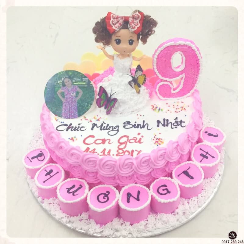 Bánh sinh nhật hình Công chúa, Búp bê cho bé gái 9 tuổi | Bánh kem cao cấp