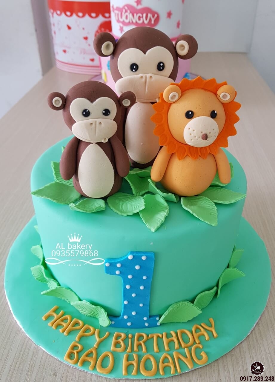 Bánh sinh nhật hình con Khỉ đẹp nhất cho người tuổi Thân 8569  Bánh fondant