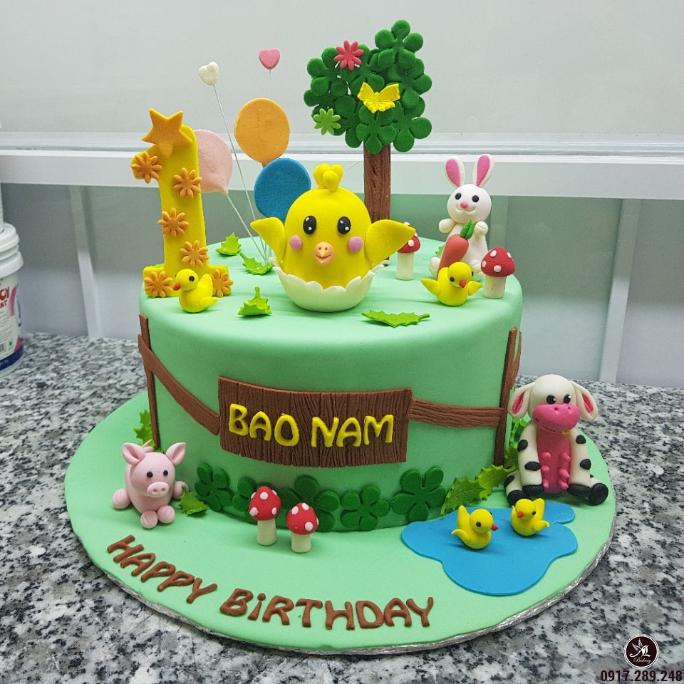 Bánh sinh nhật Bảo Ngọc  Jungle birthday cakes 1st birthday cakes Cake  frosting designs