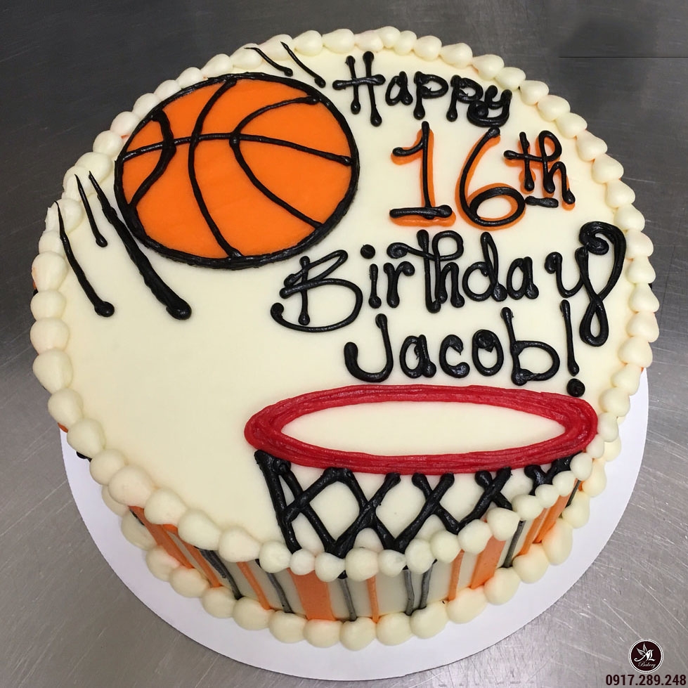 Mẫu bánh sinh nhật hình ảnh bóng rổ đẹp mắt | Bánh kem cao cấp