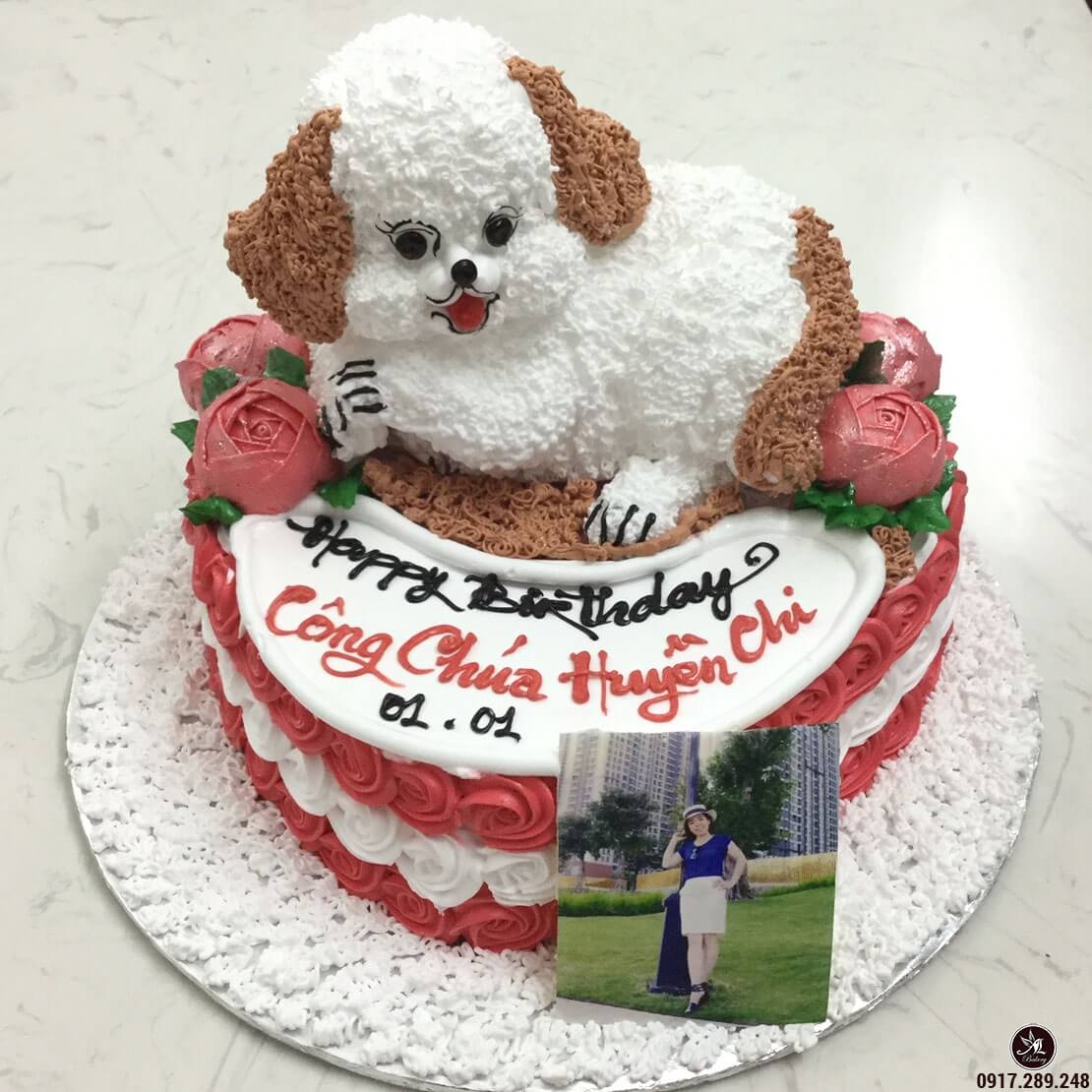 Bánh Kem Con Chó Trắng Cho Sinh Nhật Các Bé Từ 1 Tuổi - 2019