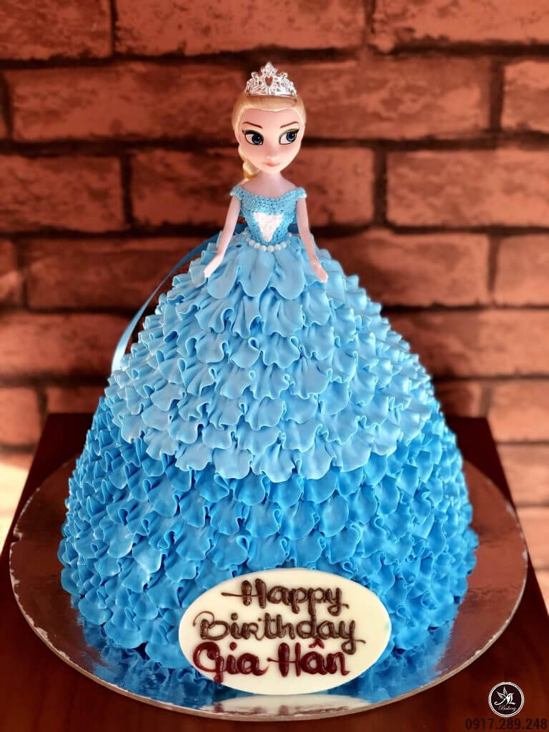 Váy công chúa bé gái hoa tuyết Elsa DA173-xanh