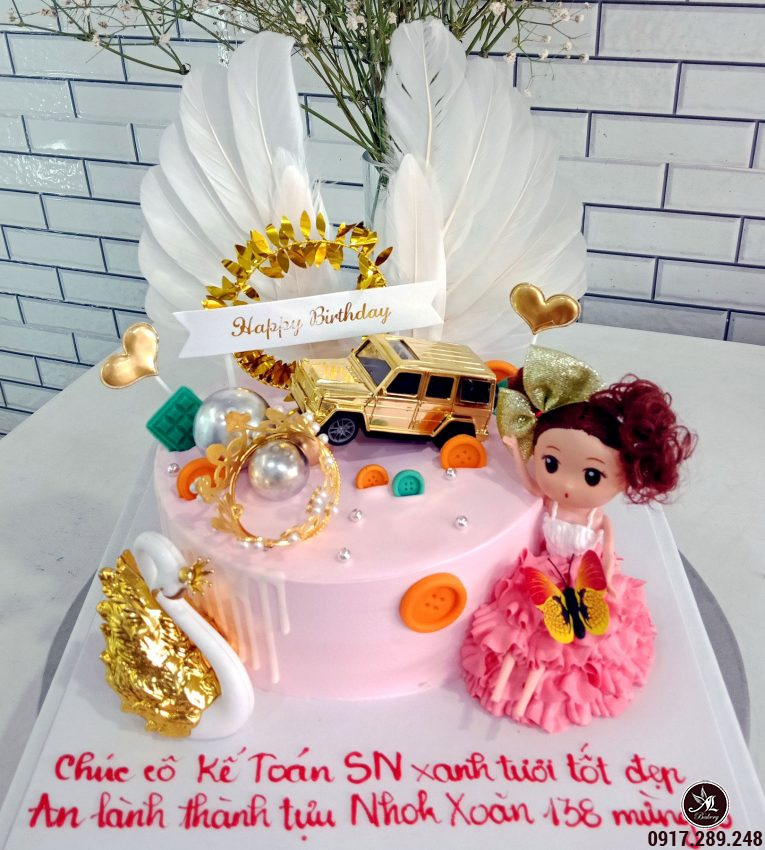 Phụ Kiện Trang trí Bánh Sinh Nhật Bánh Kem  Búp bê công chúa SAKURA hồng  nhựa